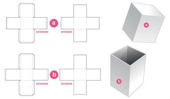 Rigid packaging box and lid vector