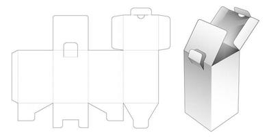 2 flaps rectangular box with locked point vector