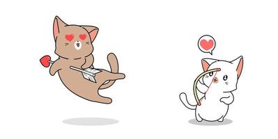 Cute cat love each other wallpaper icon vector 14001530 Vector Art at  Vecteezy