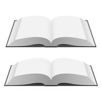 Opened book mockup vector