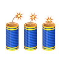 Blue firecrackers isolated vector