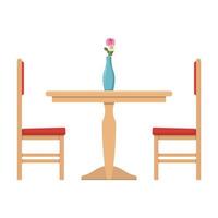 Classic dining table and chairs vector