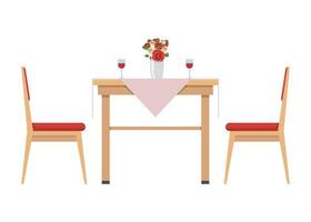 Dining table and chairs vector