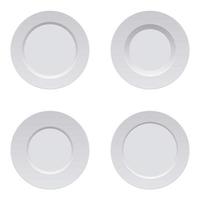 Porcelain plate set vector