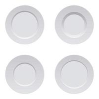 juego de platos de porcelana vector