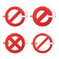 No smoking sign set vector