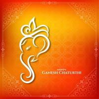 Red and orange gradient Ganesh Chaturthi religious design vector