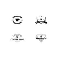conjunto de emblema de café vector