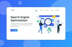 Search Engine Optimization Concept Landing Page vector