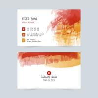 Watercolor ink corporate business card vector