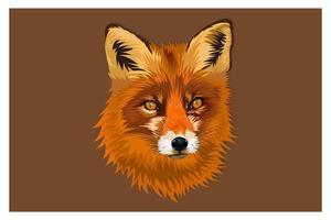 Cartoon fox head drawing vector