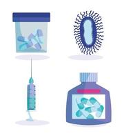 Viral infection and health care icon pack
