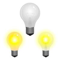 Realistic lightbulb isolated  vector