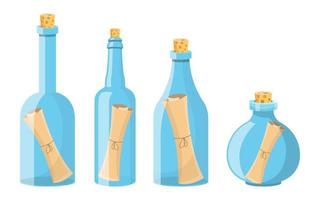 Scroll message in bottle vector