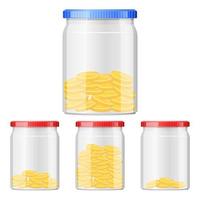 Glass jar with coins  vector