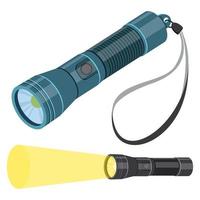 Two flashlights isolated  vector