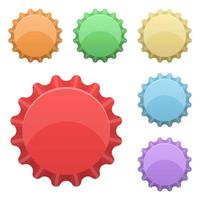 Colorful bottle cap isolated vector