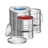 latas de pintura realistas vector