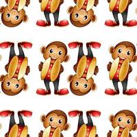 Seamless pattern with toy monkey vector