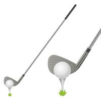 Set of golf ball and putter vector