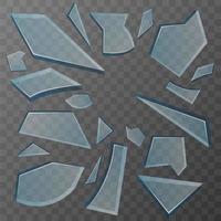 fragmentos de vidrio roto vector