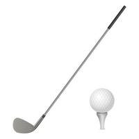 Golf ball and putter  vector