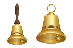 Golden bell isolated vector