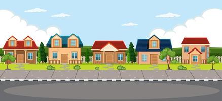 Simple village house background vector