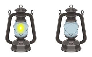 Retro oil lamp vector