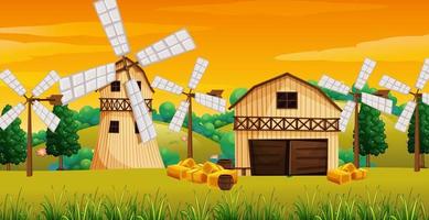 Farm scene in nature vector