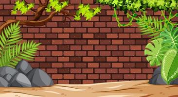 Blank brick wall with nature vector