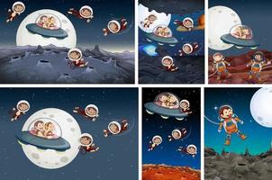 Set of monkey exploring space vector