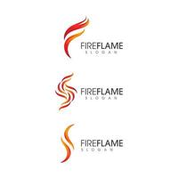 Flame fire logo icon set  vector