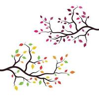 Fall tree branch set vector