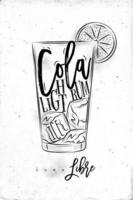 Cuba libre cocktail poster vector