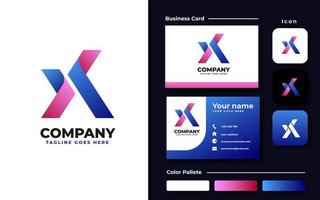 Initial X Branding Set vector