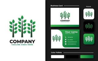 Multiple Tree Branding Set vector