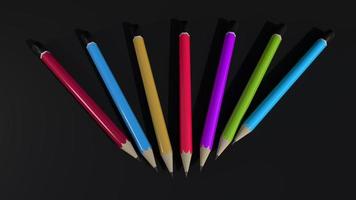 Colorful pencils dark background photo
