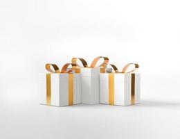 3D white square gift boxes  photo