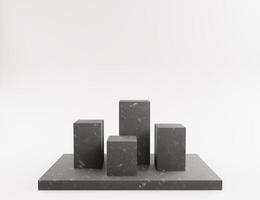 Black marble 3D podium 
