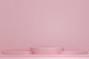 Soft pink 3D illustration with geometric steps  photo