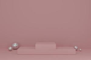 Minimal 3D rendered scene with pastel podium  photo