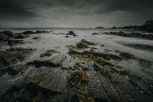 Dark stormy seashore photo