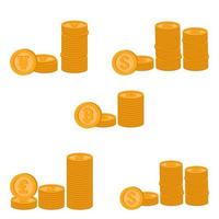 Gold coin set vector