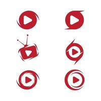 Play buttons movie icon logo set vector