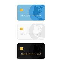 tarjetas de crédito en azul, blanco y negro vector