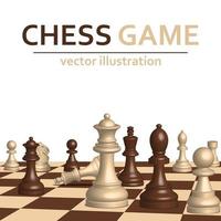 Chess board top view pieces Royalty Free Vector Image