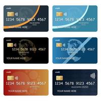 conjunto de tarjetas de crédito vector