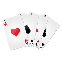 Ace cards in different suits isolated vector