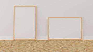 Two picture frame mockups on floor photo